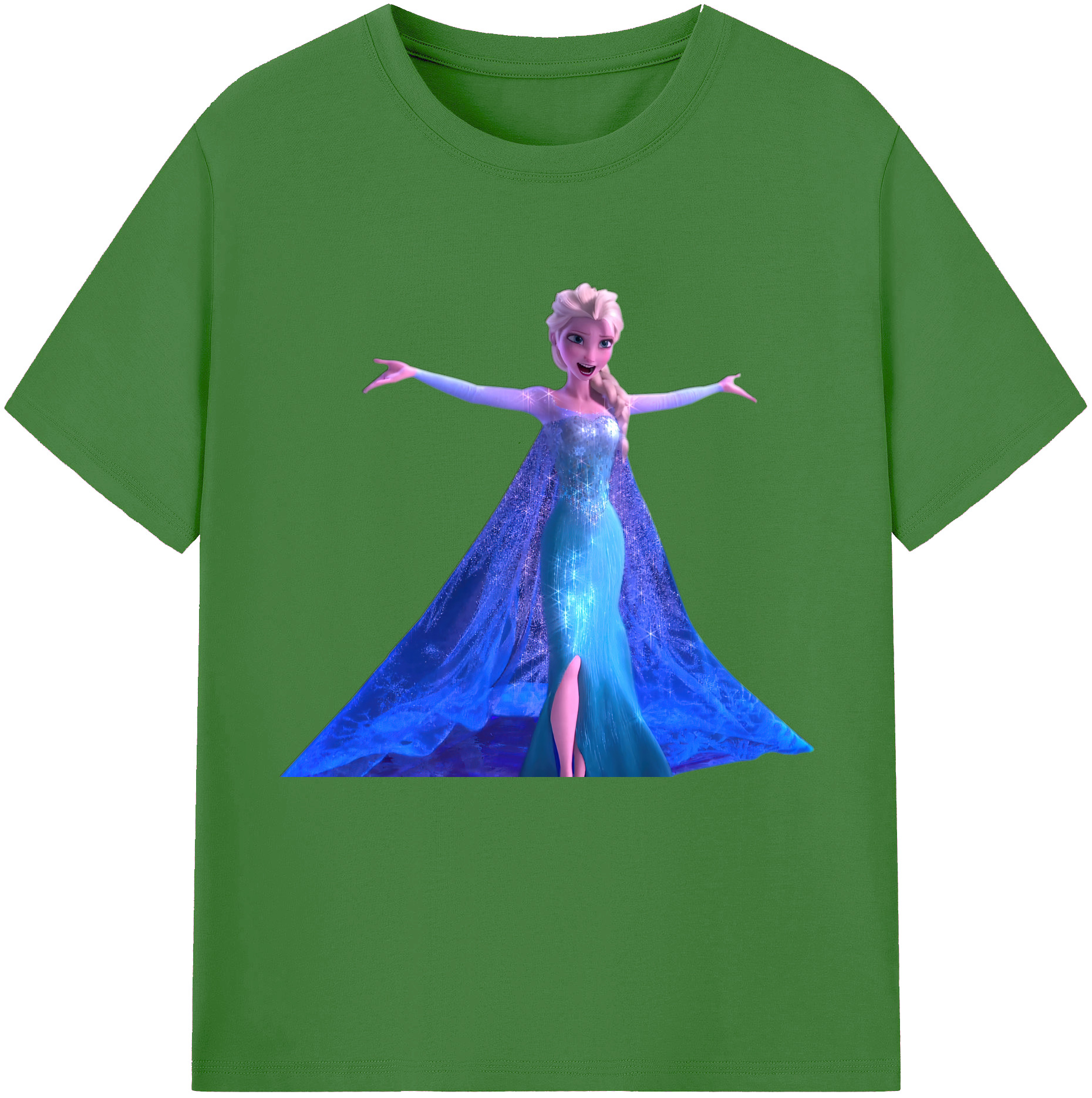 （画像用） アナと雪の女王 アンナ エルサ Frozen Anna Elsa レディースカジュアルプリントTシャツ（綿100％）
